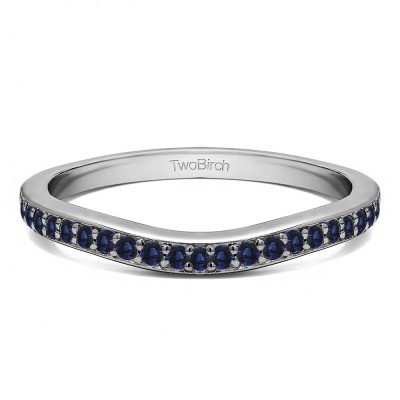 0.25 Ct. Sapphire Dainty Curved Round Shared Prong Tracer Band