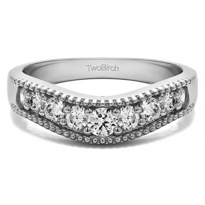 0.25 Ct. Wde Vintage Millgrained Contour Wedding Ring