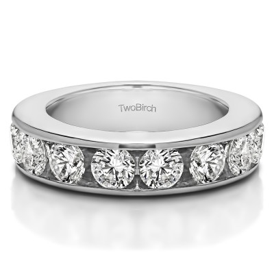 1.5 Carat 10 Stone Open Ended Channel Set Wedding Ring