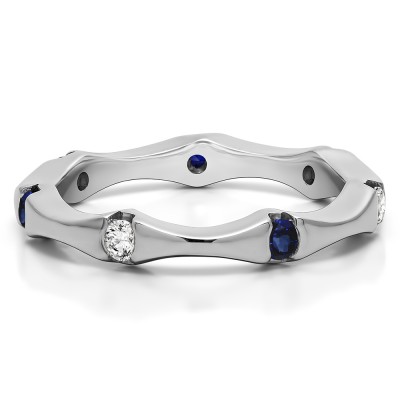 0.25 Carat Sapphire and Diamond Stackable Eternity Band