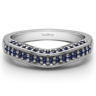 0.35 Ct. Sapphire Three Sided Contour Band