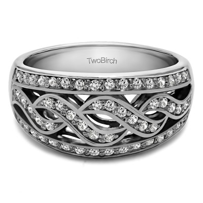 0.54 Carat Infinity Braid Pave Set Wedding Ring
