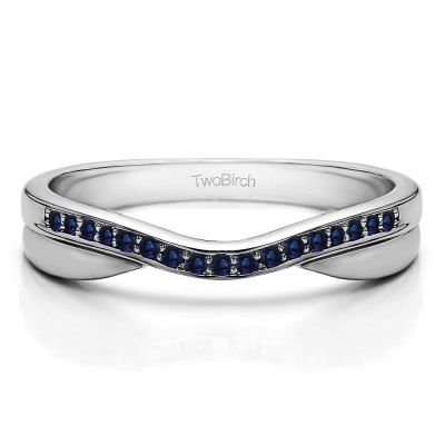 0.11 Ct. Sapphire Metal Accented Curved Band
