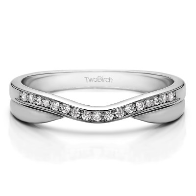 0.11 Ct. Metal Accented Curved Band